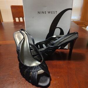 Nine West Black Satin Pumps
